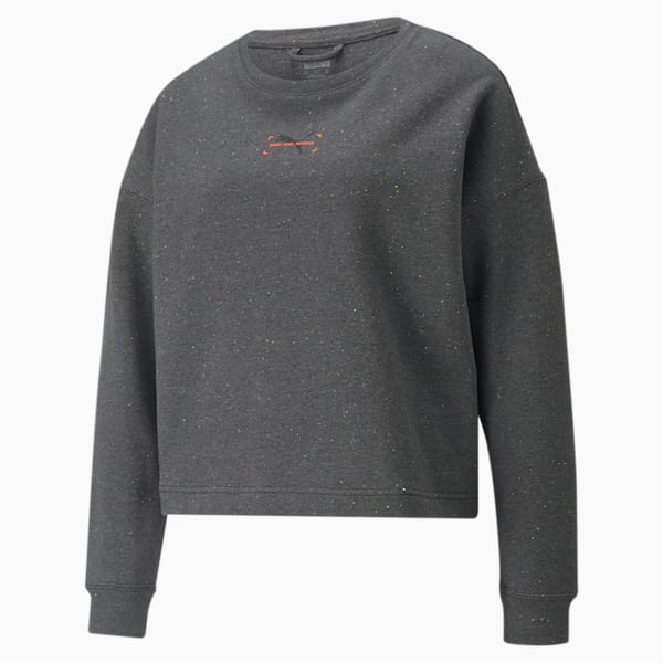 Sudadera holgada con cuello redondo RE:Collection para mujer, Dark Gray Heather, extralarge