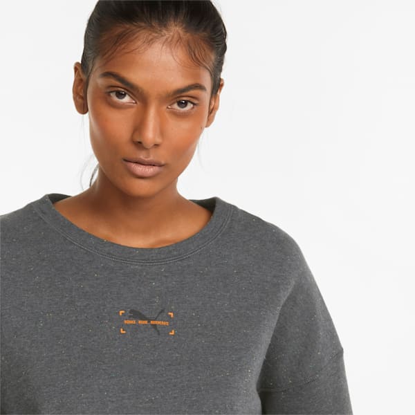 Sudadera holgada con cuello redondo RE:Collection para mujer, Dark Gray Heather, extralarge