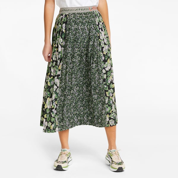 PUMA x LIBERTY Printed Pleated Women's Skirt, Puma Black-Flower AOP, extralarge-GBR