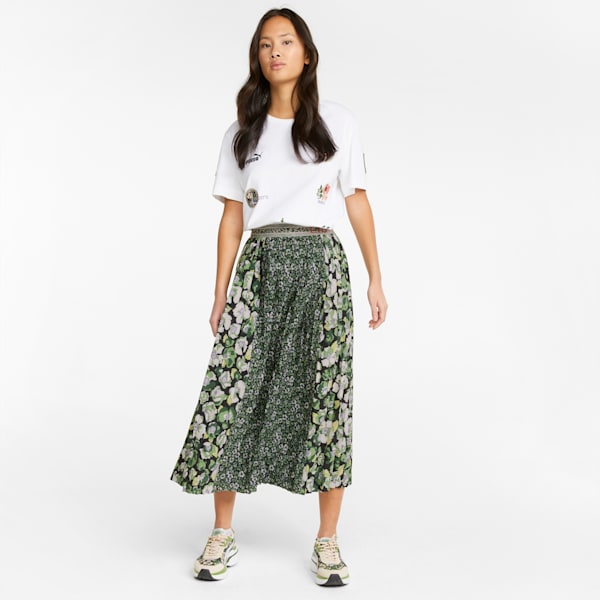 PUMA x LIBERTY Printed Pleated Women's Skirt, Puma Black-Flower AOP, extralarge