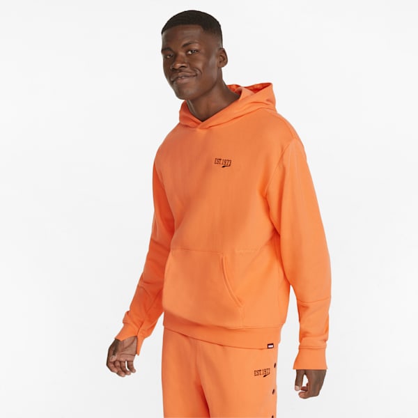 Baseline Men's Basketball Hoodie, Deep Apricot, extralarge