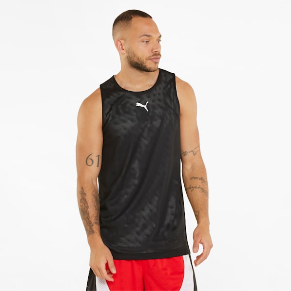 メンズ バスケットボール GIVE AND GO タンクトップ, Puma White-Puma Black, extralarge-JPN