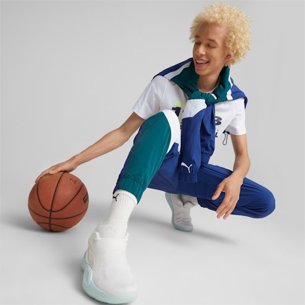 Pantalones de basketball para hombre Clyde, Blazing Blue-Puma White, extralarge
