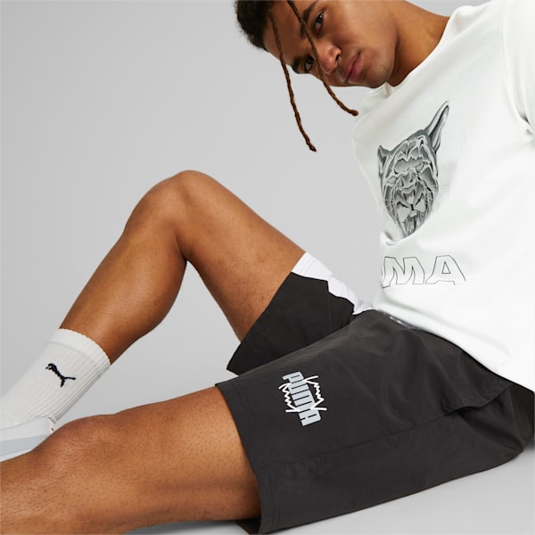 Shorts de basquetbol para hombre Clyde, PUMA Black-PUMA White, extralarge