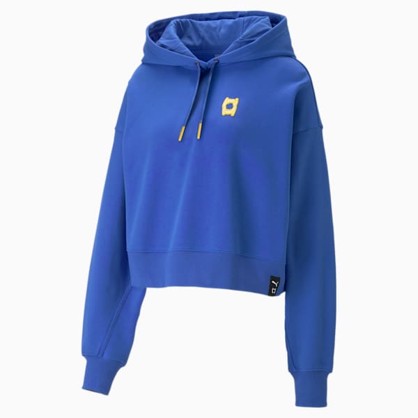 Pivot Cropped Women's Basketball Hoodie, Royal Sapphire, extralarge