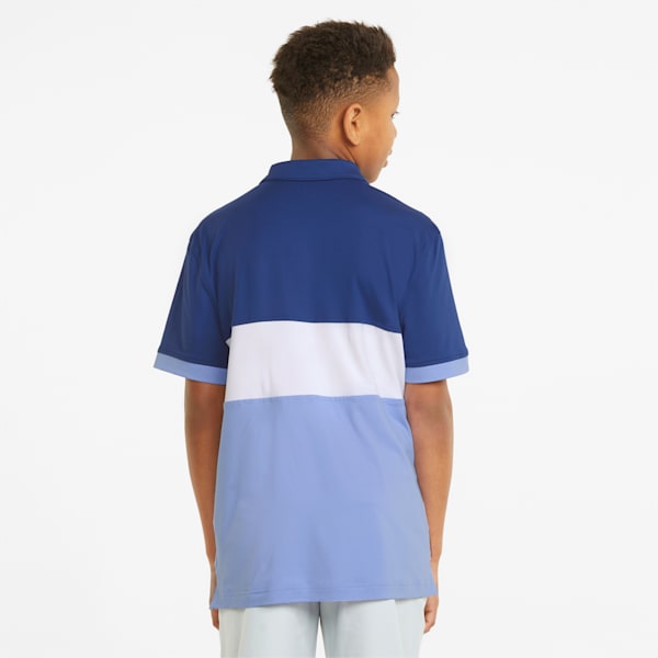 CLOUDSPUN Highway Youth Golf Polo Shirt, Blazing Blue-Lavendar Pop