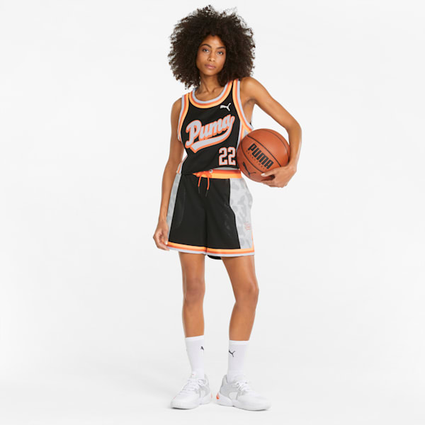 Ballin' Printed Cropped Women's Basketball Jersey, Puma Black, extralarge-IND