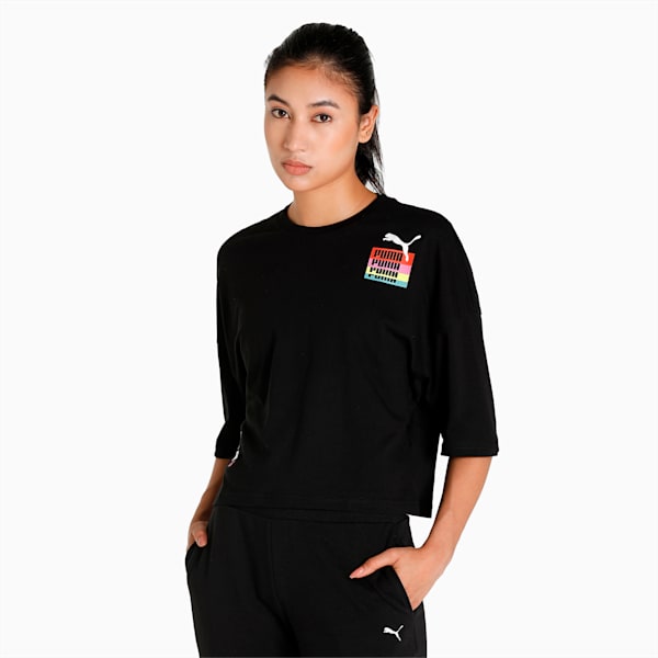 Brand Love Oversized Women's  T-shirt, Puma Black