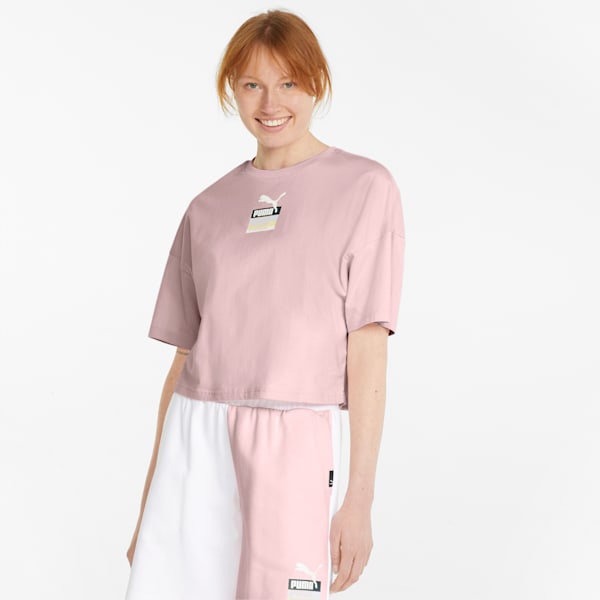 Brand Love Oversized Women's Tee, Chalk Pink, extralarge