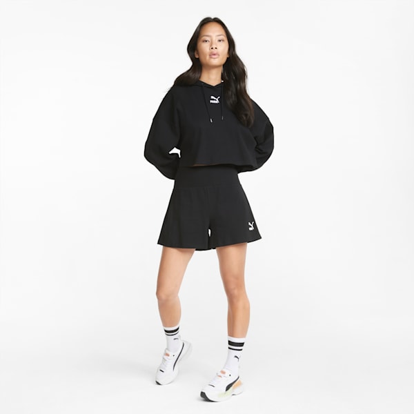 Classics Ribbed Women's Hoodie, Puma Black, extralarge