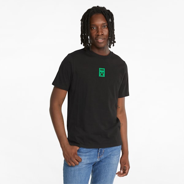 Playera con estampado gráfico para hombre PUMA x MINECRAFT, Puma Black, extralarge