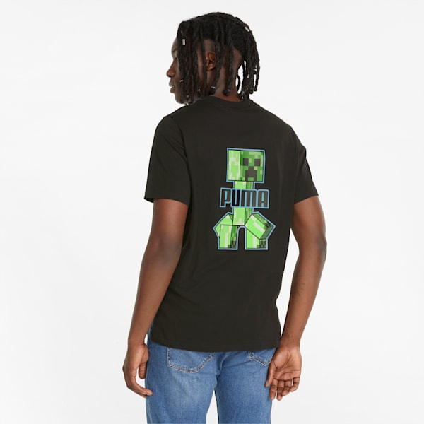 Playera con estampado gráfico para hombre PUMA x MINECRAFT, Puma Black, extralarge