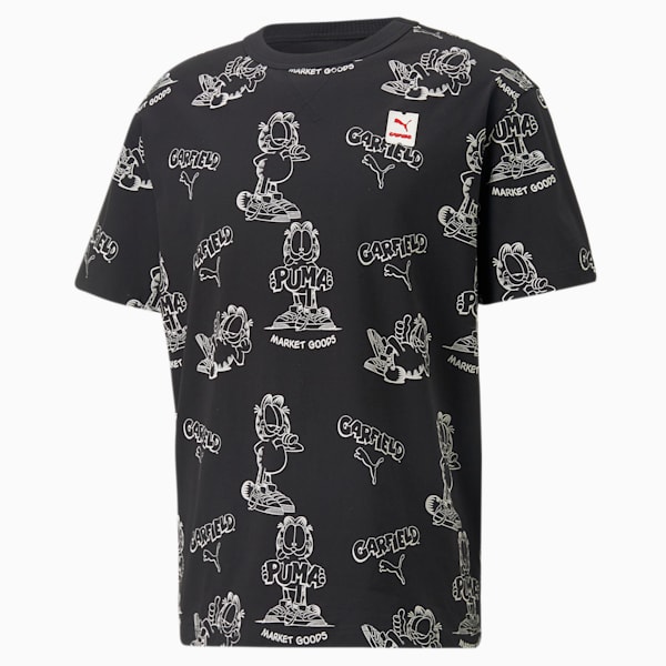 Playera con estampado gráfico para hombre PUMA x GARFIELD, Puma Black, extralarge