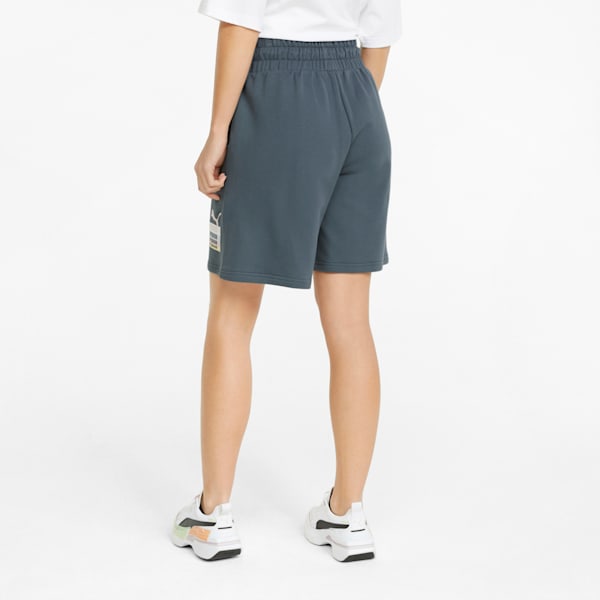 Brand Love High-Waisted Women's Shorts, Dark Slate, extralarge