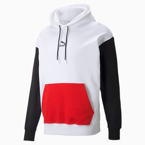 Classics Block Men's Hoodie, Puma White, extralarge