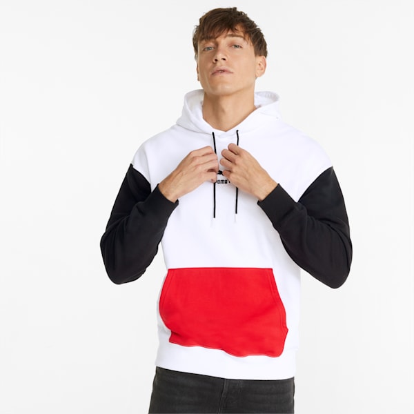 Classics Block Men's Hoodie, Puma White, extralarge