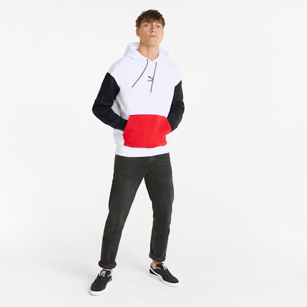 Classics Block Men's Hoodie, Puma White, extralarge