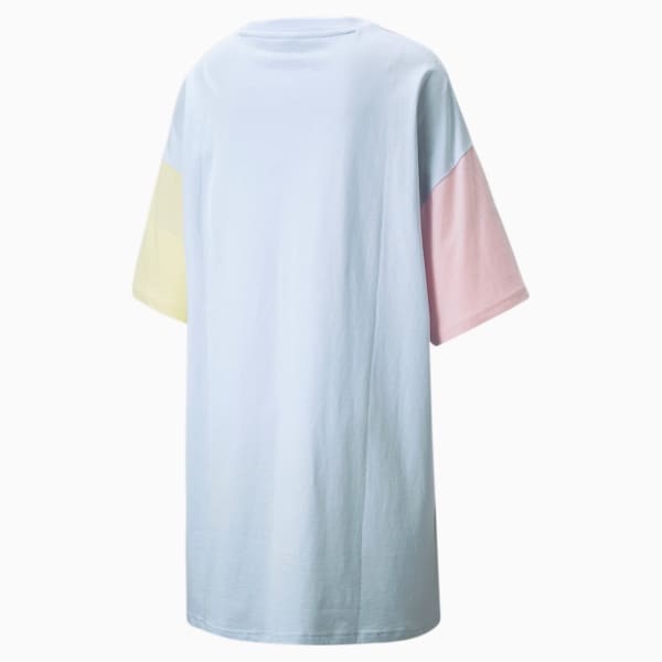 Classics Block Women's Relaxed Fit T-Shirt Relaxed Fit Dress, Arctic Ice-Chalk Pink, extralarge-IND