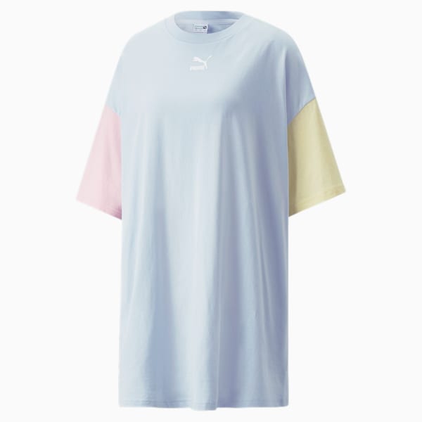 Classics Block Women's Relaxed Fit T-Shirt Relaxed Fit Dress, Arctic Ice-Chalk Pink, extralarge-IND