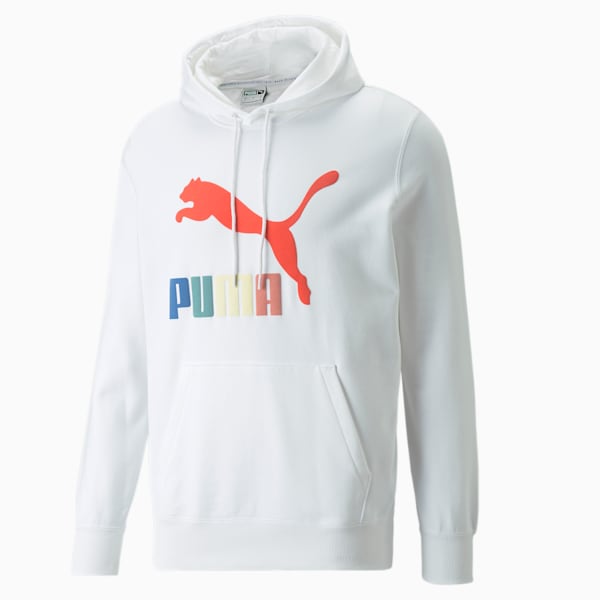 Sudadera con capucha para hombre Classics Logo, Puma White-GO FOR, extralarge