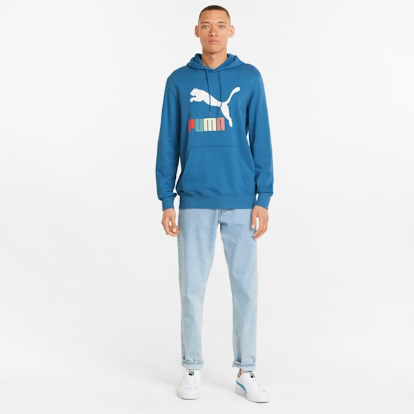 Classics Logo Men's Hoodie, Vallarta Blue-GO FOR, extralarge