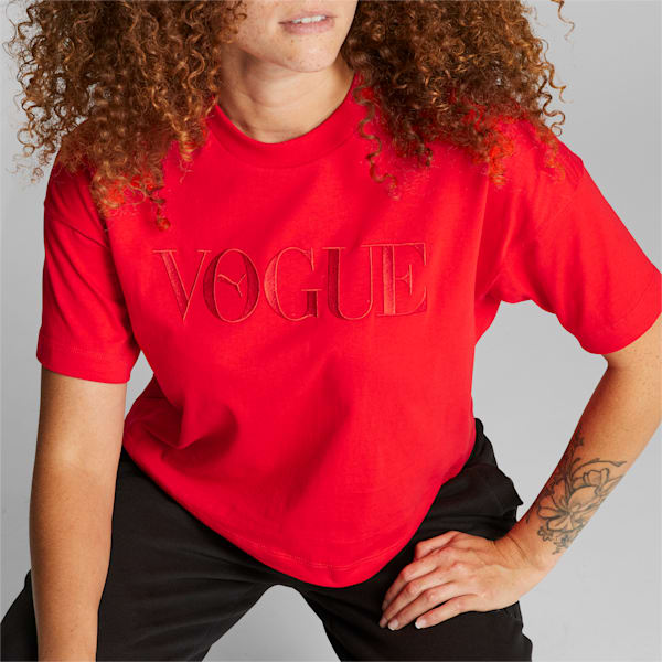 PUMA x VOGUE Women's Graphic Tee, Fiery Red, extralarge