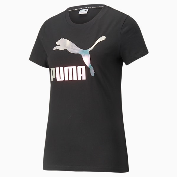 ウィメンズ CRYSTAL G. グラフィック 半袖 Tシャツ, Puma Black, extralarge-AUS