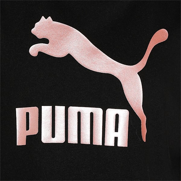 Classics Logo Crew Neck Women's Sweater, Puma Black-Rose Gold, extralarge-IND