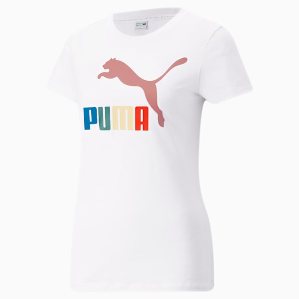 Classics Logo Interest Women's Tee, Puma White-Go For, extralarge