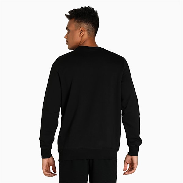 Classics Metallic Logo Crew Neck Men's Regular Fit Sweater, Puma Black-Gold, extralarge-IND