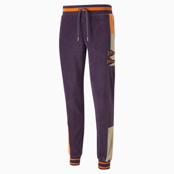 Men's Running Pants, Grape & Black