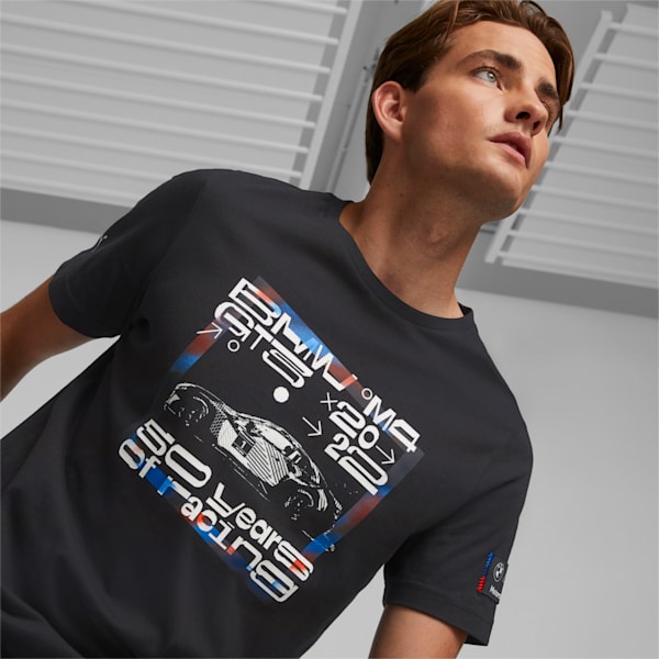 BMW M Motorsport Statement Car Graphic Men's T-Shirt, Puma Black