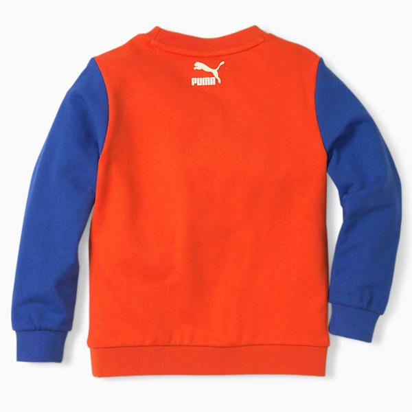 Sudadera de cuello redondo con bloques de color PUMA x TINY para niños, Cherry Tomato, extralarge