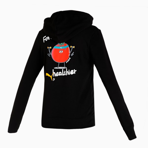 Club Graphic Women's Regular Fit Hoodie, Puma Black, extralarge-IND