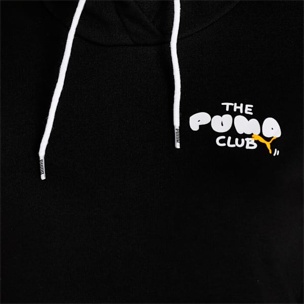 Club Graphic Women's Regular Fit Hoodie, Puma Black, extralarge-IND