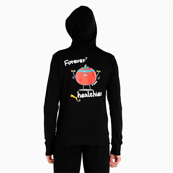 Club Graphic Women's Regular Fit Hoodie, Puma Black, extralarge-IND