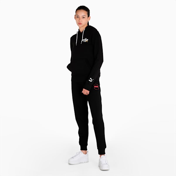 Club Graphic Women's Regular Fit Hoodie, Puma Black, extralarge-IND