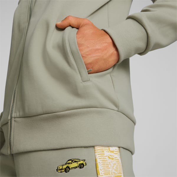 Porsche Legacy T7 Men's Sweat Jacket, Pebble Gray, extralarge