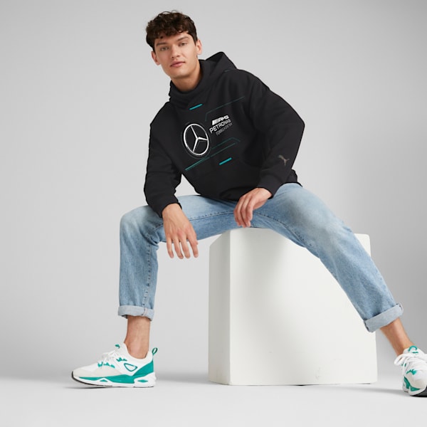 Mercedes-AMG Petronas Men's Motorsport Statement Hoodie, Puma Black, extralarge