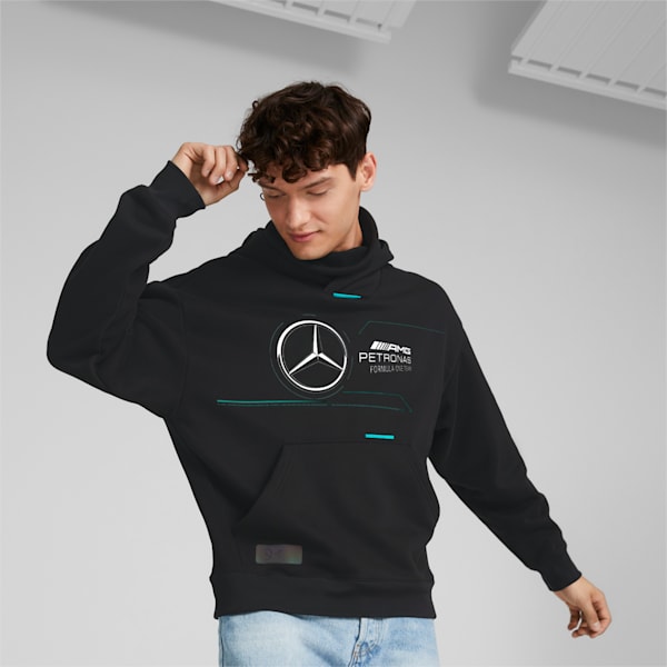 Mercedes-AMG Petronas Men's Motorsport Statement Hoodie, Puma Black, extralarge