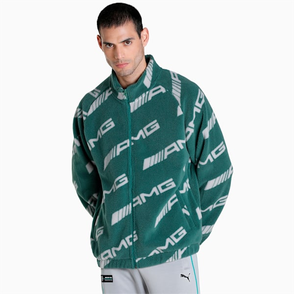 Mercedes AMG Petronas F1 Men's Fleece Jacket, Deep Forest, extralarge-IND