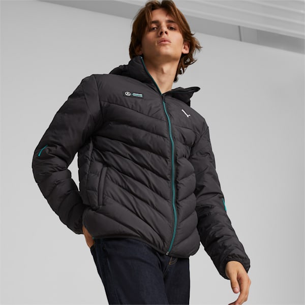 Mercedes AMG Petronas F1 MT7 EcoLite Men's Regular Fit Down Jacket, Puma Black, extralarge-IND