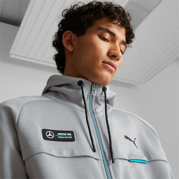 Mercedes-AMG Petronas Motorsport Formula One Men's Hooded Sweat Jacket, Mercedes Team Silver, extralarge