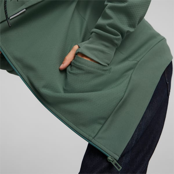 Mercedes AMG Petronas F1 Men's Regular Fit Hooded Sweat Jacket, Deep Forest, extralarge-IND