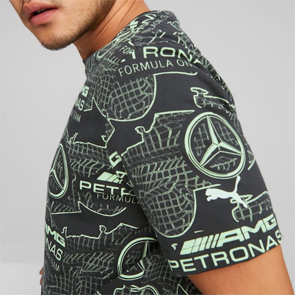 Mercedes AMG Petronas F1 Logo Men's Regular Fit T-Shirt, Puma Black, extralarge-IND
