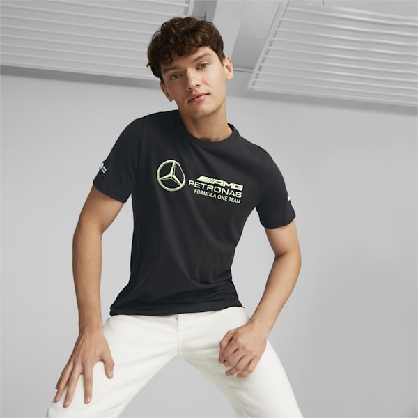 Mercedes AMG Petronas F1 Logo Men's Regular Fit T-Shirt, Puma Black, extralarge-AUS