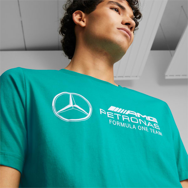 Mercedes AMG Petronas F1 Logo Men's Regular Fit T-Shirt, Spectra Green, extralarge-IND