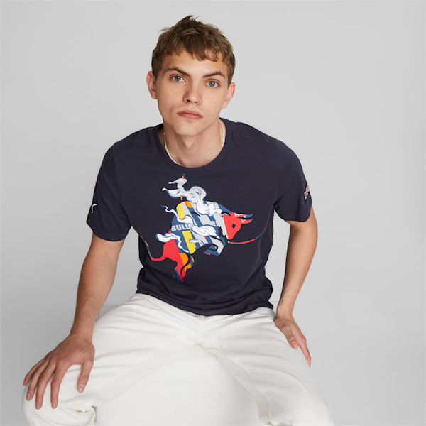 Red Bull Racing Dynamic Bull Logo Men's T-Shirt, NIGHT SKY