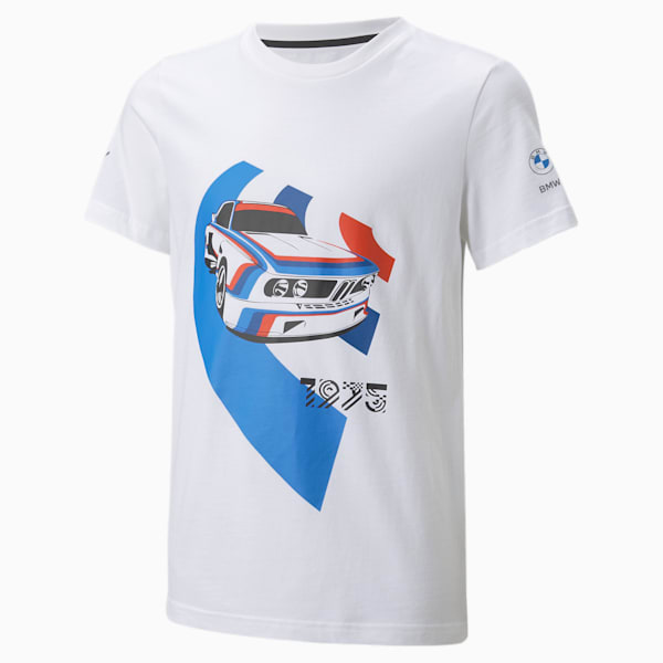 BMW M Motorsport Vintage Car Youth T-Shirt, Puma White, extralarge-IND