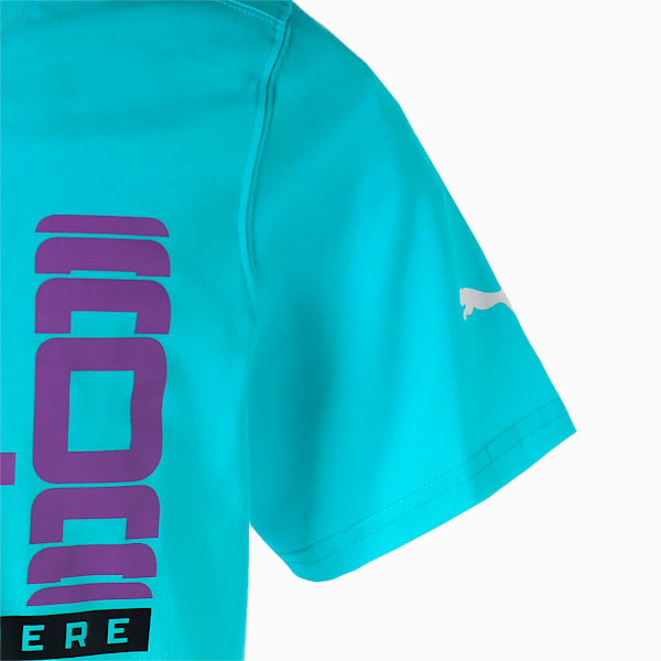 メンズ PUMA HOOPS MELO FADE 半袖 Tシャツ, Blue Atoll, extralarge-JPN